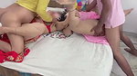 Two bhabhi fucking hard in Doggy position  enjoying