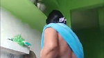Aunty working in kitchen  showing her boob