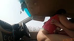Hot ex girlfriend riding hard inside car