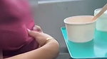 Monika showing her boob inside running train