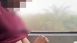 Monika showing her boob inside running train