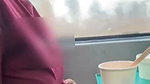 Monika showing her boob inside running train
