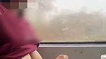 Monika showing her boob inside running train