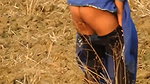 Sexy girl showing her ass while pissing outdoor