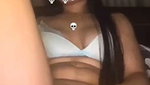 Sexy girl showing her pussy  inserting perfume bottle inside