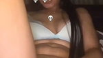 Sexy girl showing her pussy  inserting perfume bottle inside