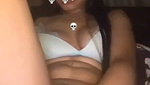 Sexy girl showing her pussy  inserting perfume bottle inside