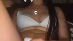 Sexy girl showing her pussy  inserting perfume bottle inside