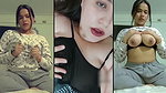 Beautiful girl showing her boobs  pressing
