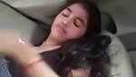 Hot girl showing her pussy inside car