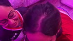 Hot indian babes giving double blowjob