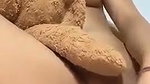Beautiful cute girl inserting pen inside her pussy