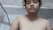 Hot girl pressing her boob  show hairy pussy