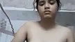 Hot girl pressing her boob  show hairy pussy