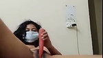 Hot girl using carrot to drill her pussy