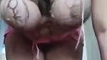 Hot girl slapping her boob
