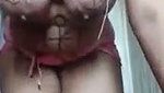 Hot girl slapping her boob