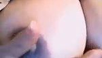 Mami pressing her big nipple  show
