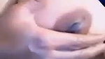Mami pressing her big nipple  show