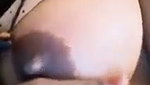 Mami pressing her big nipple  show