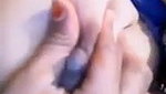 Mami pressing her big nipple  show