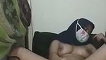 Muslim Nepali girl drilling her pussy with long brinjal