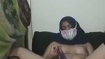 Muslim Nepali girl drilling her pussy with long brinjal