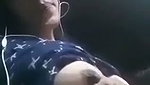 Sexy Nepali girl pressing her boob