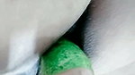 Hot and beautiful girl fucking with cucumber