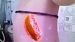 Hot slim girl with big boob showing pink pussy
