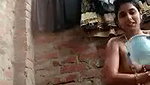 Beautiful hot bhabhi taking bath outdoor  showing