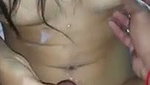 Hot girlfriend suck cock  bf cum on her stomach