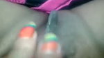 Nepali girl showing pink pussy  using dilo