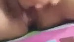 Sexy girl showing her pink pussy  rubing with banana