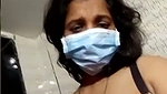 Aunty showing her boob inside bathroom