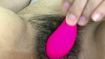 aunty showing her hairly pussy  rubing with pink dilo