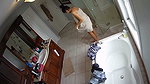 Beautiful girl after bath wearing dress in hotel room
