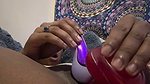 Hot girl inserting red dilo