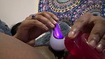 Hot girl inserting red dilo