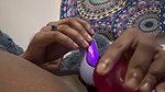 Hot girl inserting red dilo