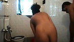 Sexy girl giving Blowjob to boyfriend in bathroom