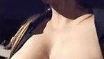 Indian couple boobs show outside road at night