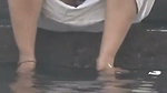 Aunty show her boob while changing outdoor
