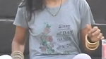 Aunty show her boob while changing outdoor