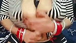 Bhabhi inserting dildo between two huge boob