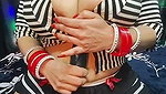 Bhabhi inserting dildo between two huge boob