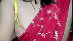 Bhabhi showing her boob in transparent blouse