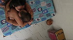 Boyfriend enjoying with girlfriend big sister