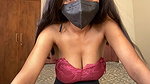 Sexy girl showing boob  pressing