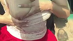 Beautiful bhabhi rubing her pussy inside car